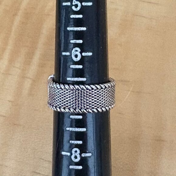 Rhodium Plated Solid Sterling Silver Buckle Ring  Size 7 NWOT Artisan made - Picture 6 of 11